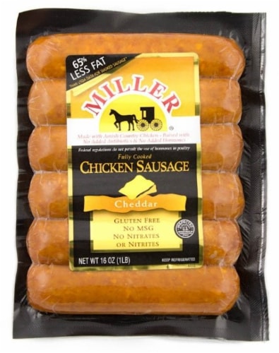 Miller® Amish Cheddar Chicken Sausage Perspective: front