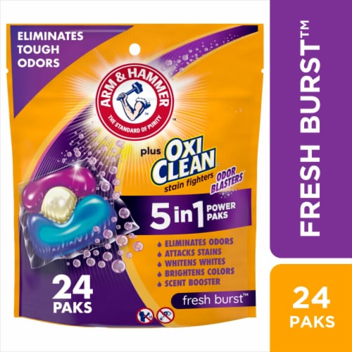 ARM HAMMER Plus OxiClean with Odor Blasters Fresh Burst Laundry Detergent 5 in 1 Power Paks 24 ct Kroger