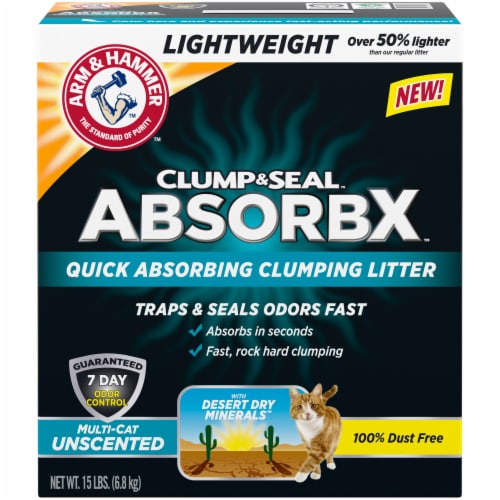 Arm & Hammer™ Clump & Seal AbsorbX Multi-Cat Unscented Litter Perspective: front