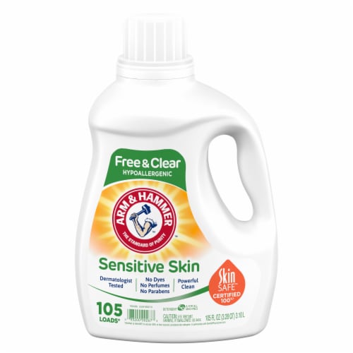 ARM & HAMMER Sensitive Skin Hypoallergenic Liquid Laundry Detergent Perspective: front