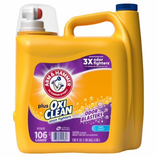 Arm & Hammer™ Oxi Clean™ with Odor Blasters Fresh Burst Liquid Laundry Detergent Perspective: front