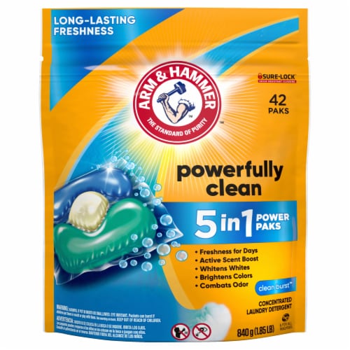 Arm & Hammer™ Clean Burst™ 5-in-1 Laundry Detergent Power Paks Perspective: front