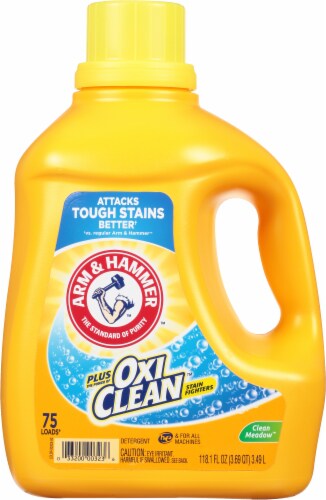Arm & Hammer™ Plus OxiClean™ Clean Meadow Scent Liquid Laundry Detergent Perspective: front