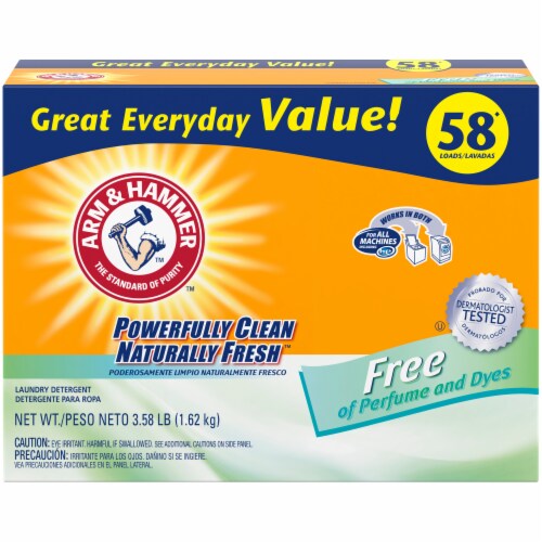 Arm & Hammer Perfume and Dye Free Powder Laundry Detergent Perspective: front
