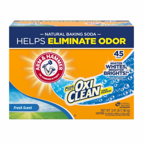 Arm & Hammer plus OxiClean™ Stain Fighters Fresh Scent Powder Laundry Detergent Perspective: front