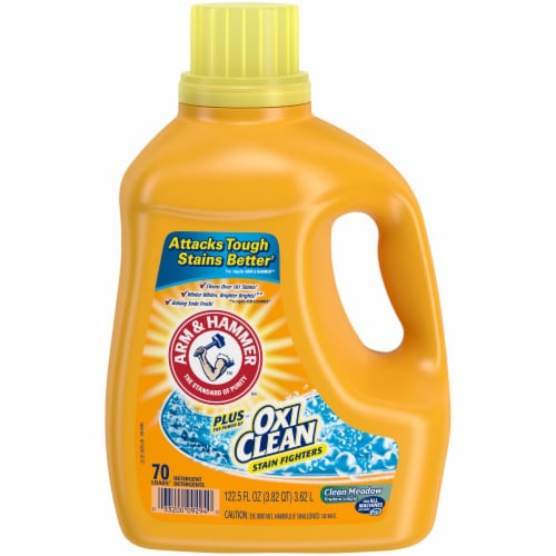 Arm & Hammer Plus Oxi Clean Stain Fighters Clean Meadow Scent Liquid Laundry Detergent Perspective: front