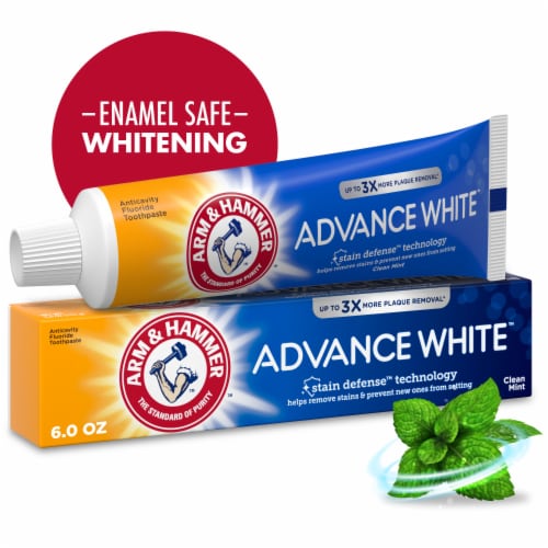 ARM & HAMMER Advance White Toothpaste Clean Mint Anticavity Fluoride Whitening Perspective: front