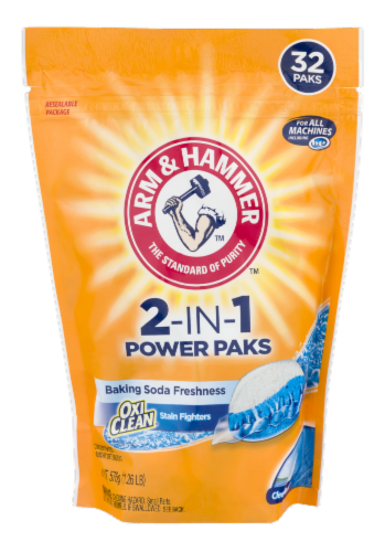 Arm & Hammer Plus Oxi Clean Crystal Burst Power Paks Laundry Detergent Pods Perspective: front