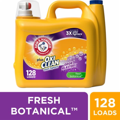Arm & Hammer™ Plus OxiClean™ With Odor Blasters™ Fresh Botanical Liquid Laundry Detergent Perspective: front