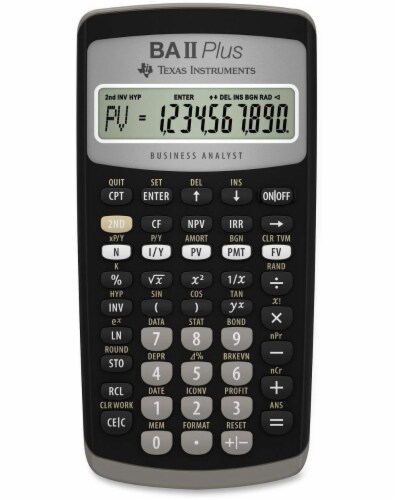 Texas Instruments BA II Plus Calculator - Black Perspective: front