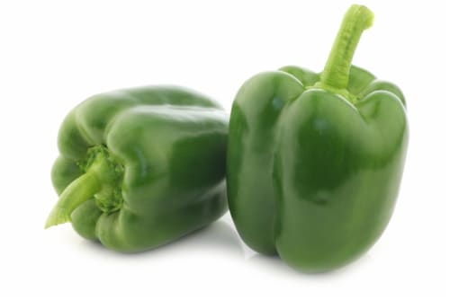 Green Bell Peppers Perspective: front