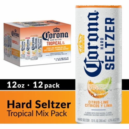 Corona Hard Seltzer Gluten Free Tropical Mix Variety Pack Spiked Sparkling Water