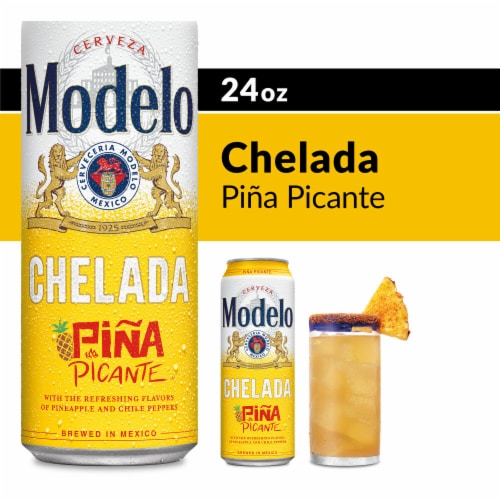 Modelo Chelada Pina Picante Mexican Import Flavored Beer Perspective: front