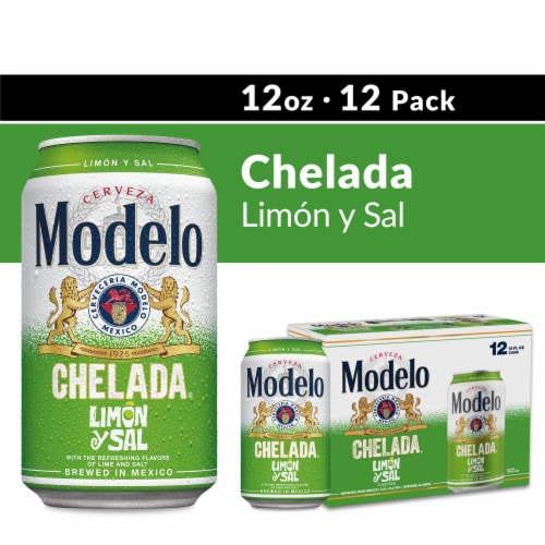 Modelo Chelada Limon y Sal Mexican Import Flavored Beer Perspective: front