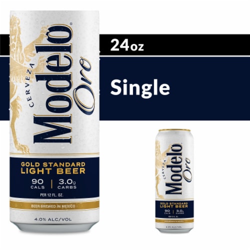 Diez años intermitente algodón Modelo Oro Mexican Lager Light Beer, 24 oz - Fry's Food Stores