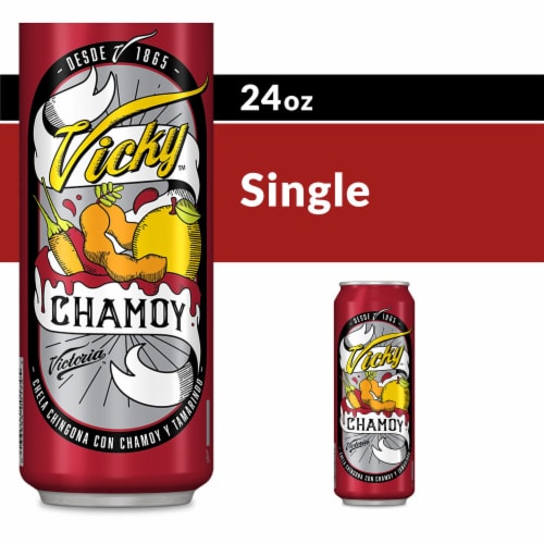 Victoria Vicky Chamoy Mexican Flavored Beer Perspective: front