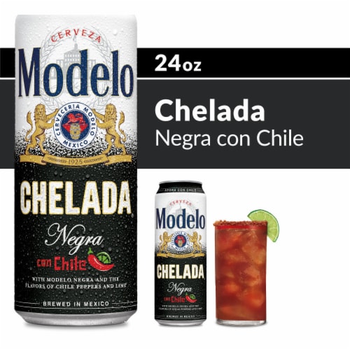 Modelo Chelada Negra Con Chile Mexican Import Flavored Beer Perspective: front