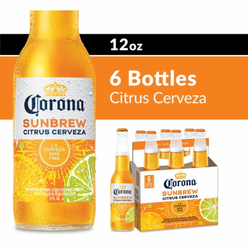 Corona Sunbrew Citrus Cerveza Mexican Import Beer Perspective: front