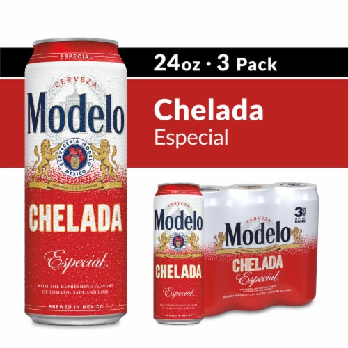 Modelo Chelada Especial Mexican Import Flavored Beer Perspective: front