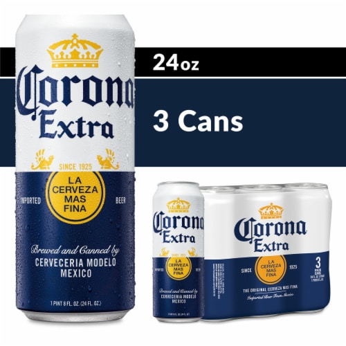 Corona Extra Lager Mexican Beer, 3 cans / 24 fl oz - Fry’s Food Stores