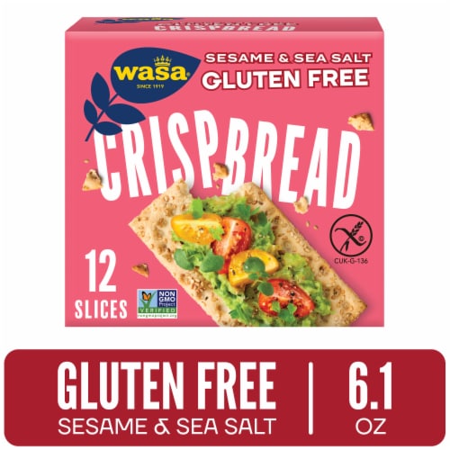 Wasa Crispbread Sesame and Sea Salt Gluten Free Crackers Perspective: front