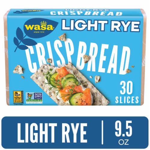 Wasa Crispbread Light Rye Flatbread Crackers Perspective: front