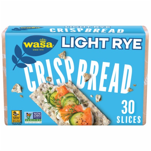 Wasa Crispbread Light Rye Flatbread Crackers Perspective: front