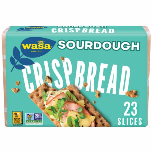 Wasa Crispbread Sourdough Flatbread Crackers Perspective: front