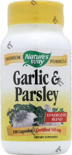 Nature's Way Garlic & Parsley Capsules 545mg Perspective: front