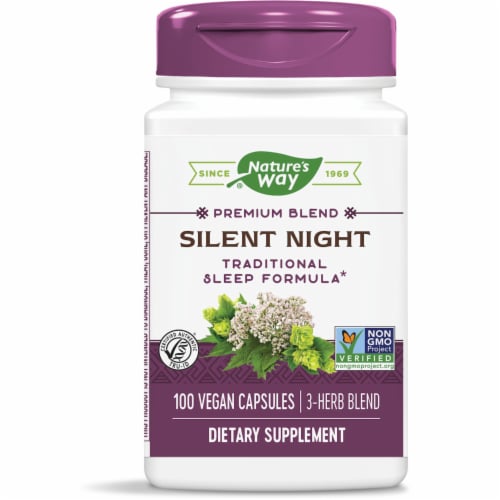 Nature's Way Silent Night with Valerian Capsules Perspective: front