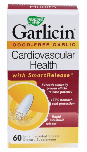 Nature's Way Garlicin Cardiovascular Health Smart Release Enteric-Coated Tablets Perspective: front