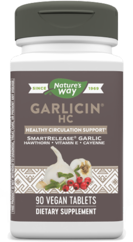 Nature's Way Garlicin Healthy Circulation Formula Tablets Perspective: front