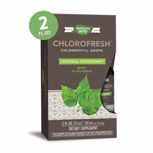 Nature's Way® Chlorofresh® Mint Flavored Internal Deodorant Chlorophyll Drops 100 mg Perspective: front