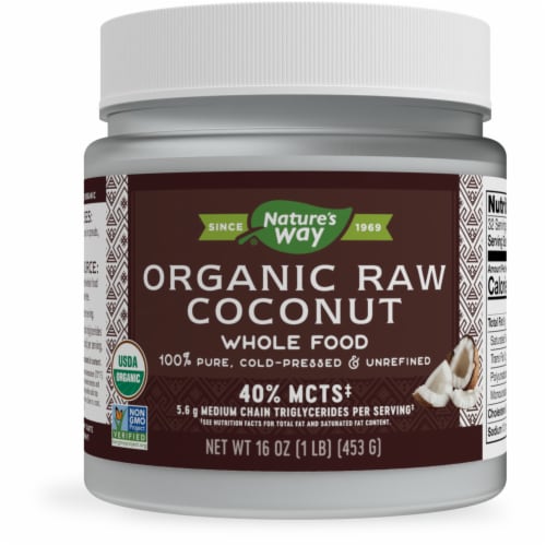 Nature's Way Organic Raw Coconut Perspective: front