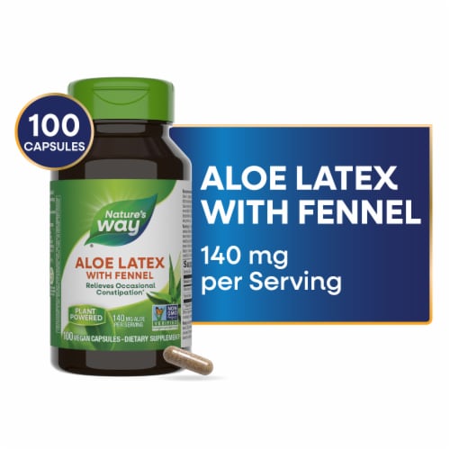 Nature's Way Aloe Vera Latex & Leaf VCaps Perspective: front