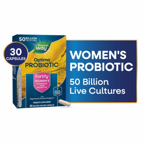 Nature's Way® Fortify™ Optima® Women's 50 Billion Probiotic Supplement Vegetarian Capsules Perspective: front