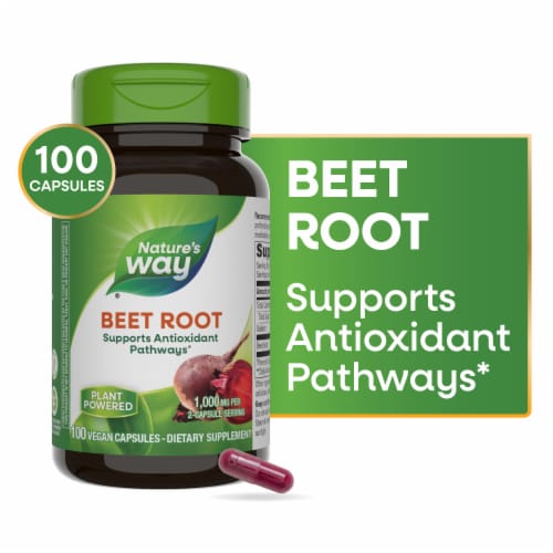 Nature's Way Beet Root Capsules 1000mg Perspective: front