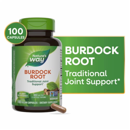 Nature's Way® 475 mg Burdock Root Vegan Capsules Perspective: front
