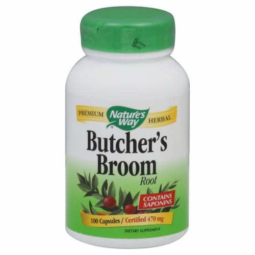 Nature's Way Butchers Broom Root Capsules Perspective: front