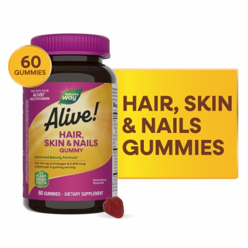 Nature's Way Alive!® Hair Skin & Nails Gummies Perspective: front