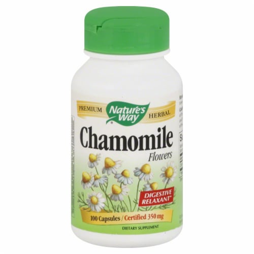 Nature's Way Chamomile Flowers Digestive Relaxant Capsules 350mg Perspective: front