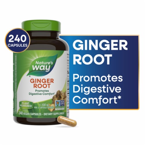 Nature's Way® Ginger Root Vegan Capsules Perspective: front
