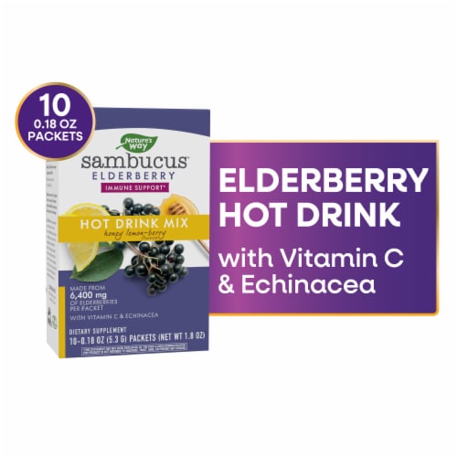 Nature's Way® Sambucus Honey Lemon-Berry Hot Drink Mix Packets Perspective: front