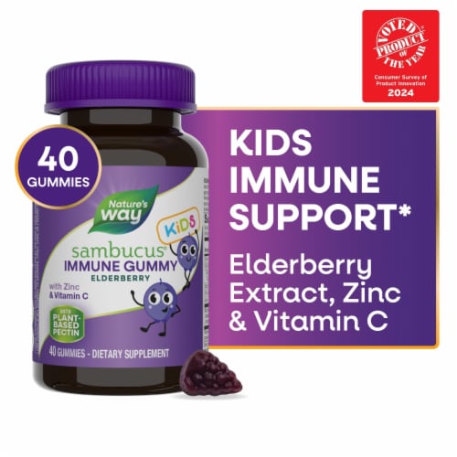 Nature's Way® Sambucus™ Kids Immune Support Gummies 1600mg Perspective: front