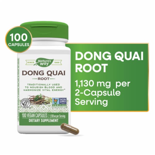 Nature's Way Dong Quai Root Capsules 1130 mg Perspective: front