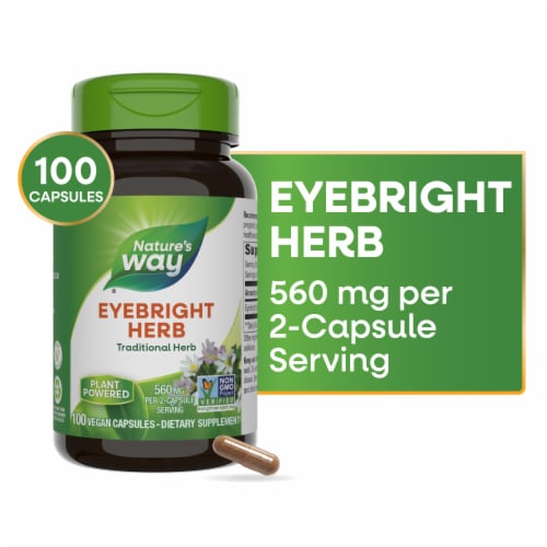 Nature's Way Eyebright Herb Capsules 860 mg Perspective: front