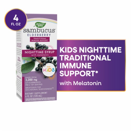 Nature's Way® Sambucus™ Standardized Elderberry Nighttime Syrup Perspective: front
