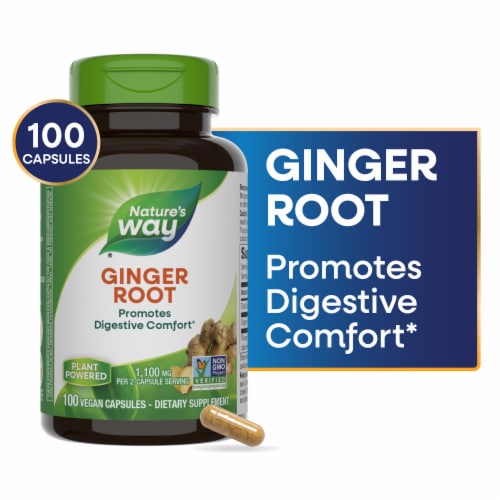 Nature's Way® Ginger Root Capsules 1100 mg Perspective: front