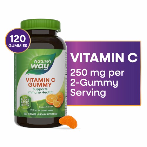 Nature’s Way Vitamin C Antioxidant Orange Flavored Gummies 250 mg Per 2 Gummy Serving Perspective: front