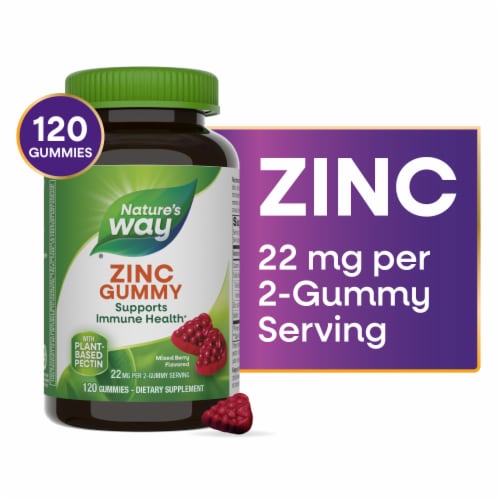 Nature's Way Mixed Berry 11 mg Zinc Gummies Perspective: front